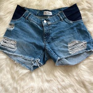 Maternity denim shorts